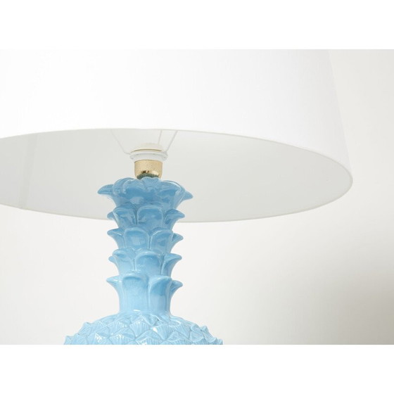 Image 1 of Vintage blauwe ananaslamp van keramiek door Tommaso Barbi, Italië 1970