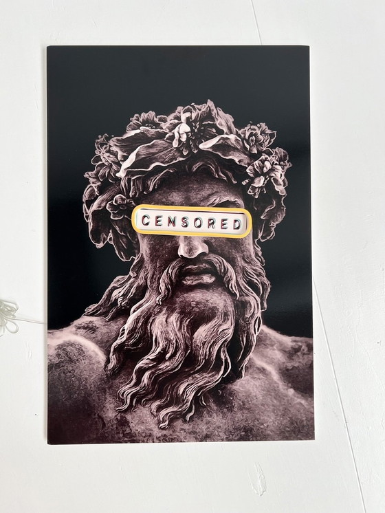 Image 1 of Print Met Led Verlichting ‘Zeus Censored’, Na 2000