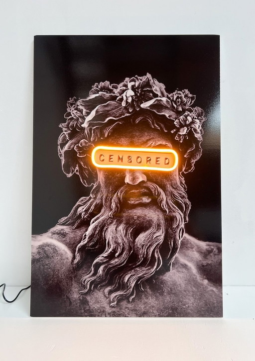 Print Met Led Verlichting ‘Zeus Censored’, Na 2000