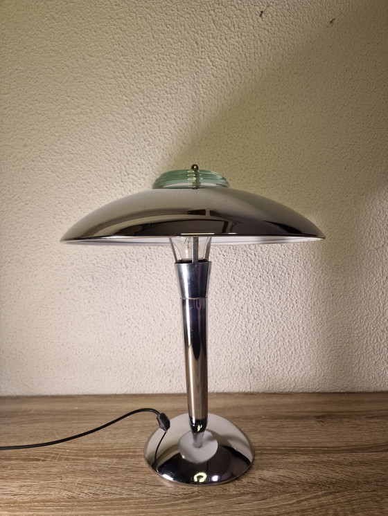 Image 1 of Vintage Chrome Mushroom Lamp Tokyo