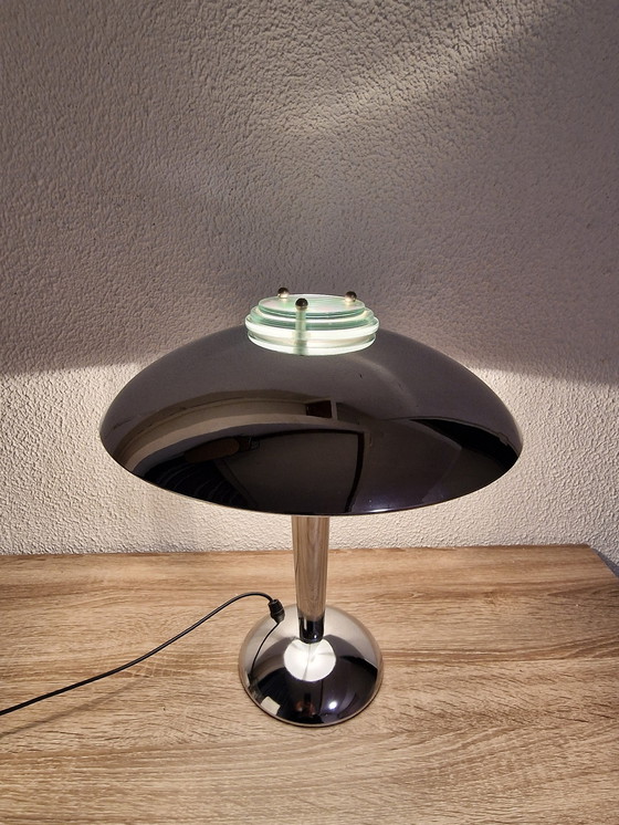 Image 1 of Vintage Chrome Mushroom Lamp Tokyo