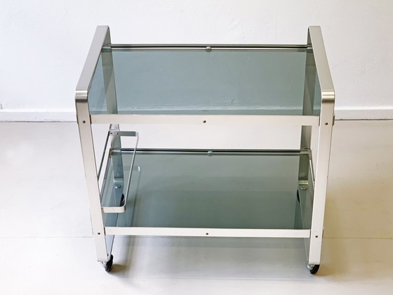 Image 1 of Vintage chromen serveerwagen