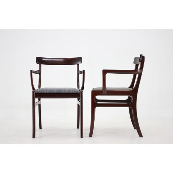 Image 1 of Set van 5 vintage Rungstedlund stoelen in mahoniehout van Ole Wanscher, Denemarken 1950