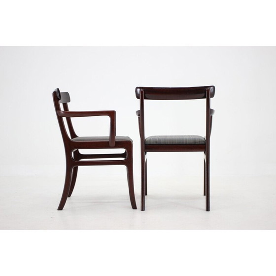 Image 1 of Set van 5 vintage Rungstedlund stoelen in mahoniehout van Ole Wanscher, Denemarken 1950