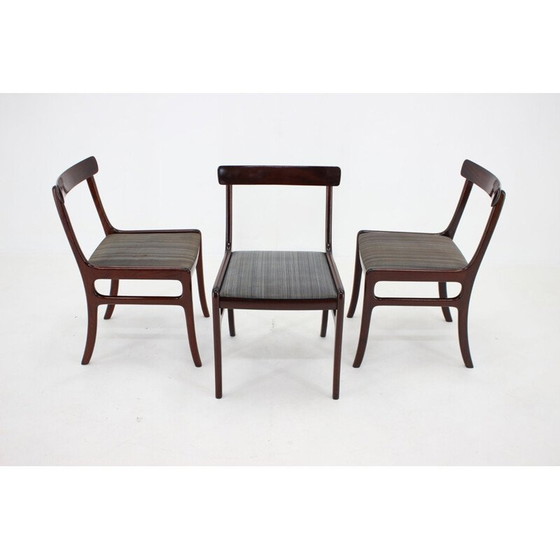 Image 1 of Set van 5 vintage Rungstedlund stoelen in mahoniehout van Ole Wanscher, Denemarken 1950