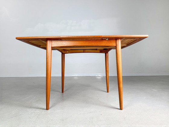 Image 1 of Originele Midcentury Carlsson & Co eettafel teak vintage uitschuifbaar