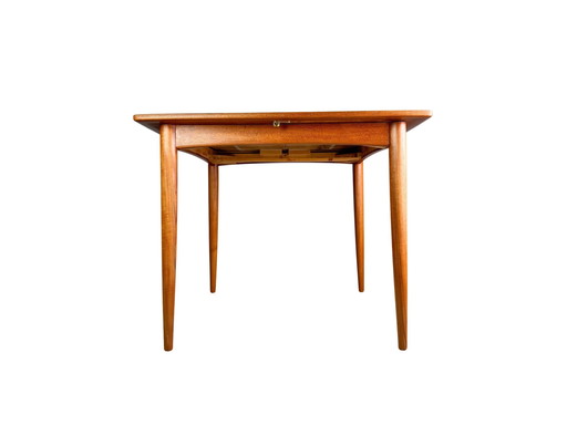 Originele Midcentury Carlsson & Co eettafel teak vintage uitschuifbaar