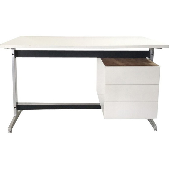 Image 1 of Vintage bureau met 3 laden van Etienne Fermigier - 1970