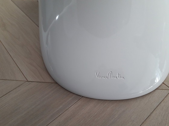 Image 1 of 3X Witte Hoogglans Originele Verner Panton (Vitra) Eetkamerstoelen