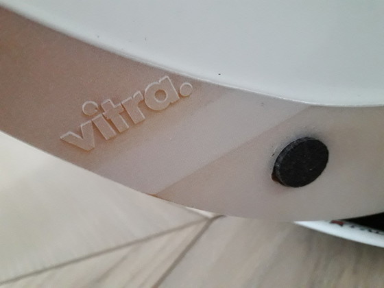 Image 1 of 3X Witte Hoogglans Originele Verner Panton (Vitra) Eetkamerstoelen