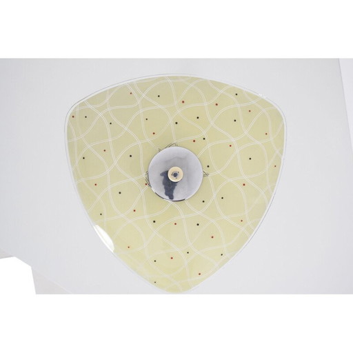 Vintage verchroomde glazen ophanging, Tsjechoslowakije 1970