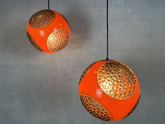 Image 1 of 2x Massive space age globes - hanglampen