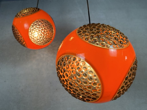 2x Massive space age globes - hanglampen