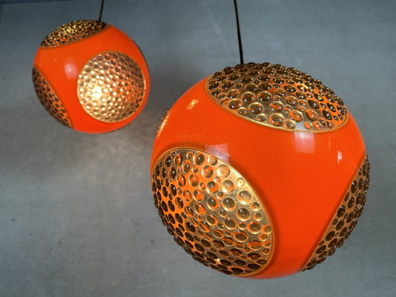 Image 1 of 2x Massive space age globes - hanglampen