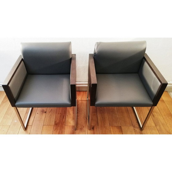 Image 1 of Vintage leren Box fauteuil van Pedrali