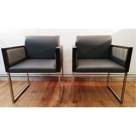 Image 1 of Vintage leren Box fauteuil van Pedrali