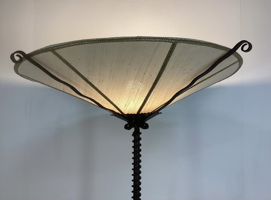 Image 1 of Art Deco Amsterdamse School Smeedijzeren Lamp Jaren Twintig 