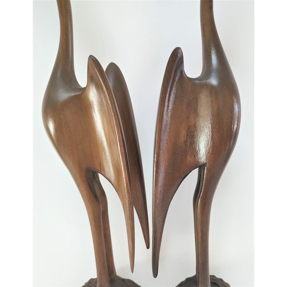 Image 1 of Paar massief houten vogels, 1970