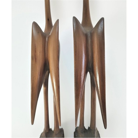 Image 1 of Paar massief houten vogels, 1970