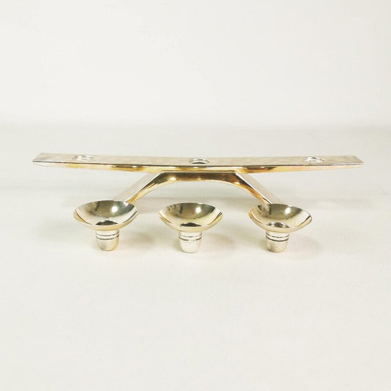 Image 1 of Vintage verzilverde metalen kandelaar van Kurt Radke voor Wmf, Duitsland 1960
