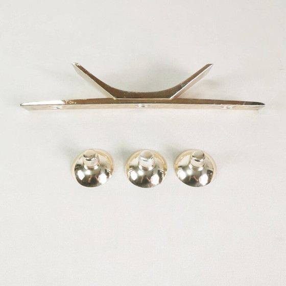 Image 1 of Vintage verzilverde metalen kandelaar van Kurt Radke voor Wmf, Duitsland 1960