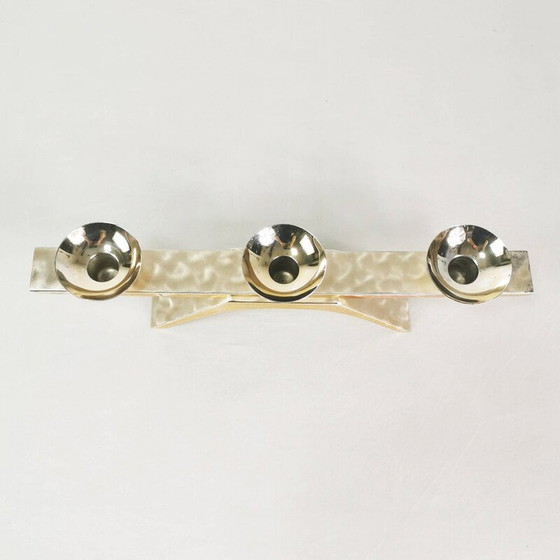 Image 1 of Vintage verzilverde metalen kandelaar van Kurt Radke voor Wmf, Duitsland 1960