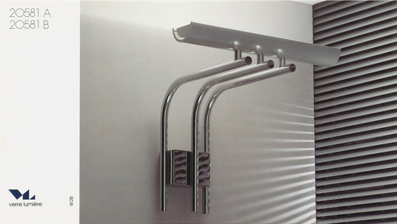 Image 1 of Vintage wandlamp 20581, verchroomd metaal, door Verre Lumière Studio Frankrijk 1978