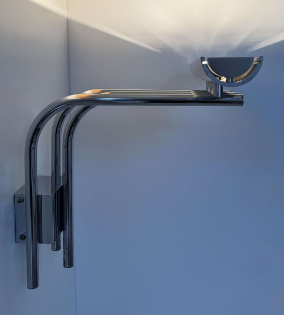Image 1 of Vintage wandlamp 20581, verchroomd metaal, door Verre Lumière Studio Frankrijk 1978