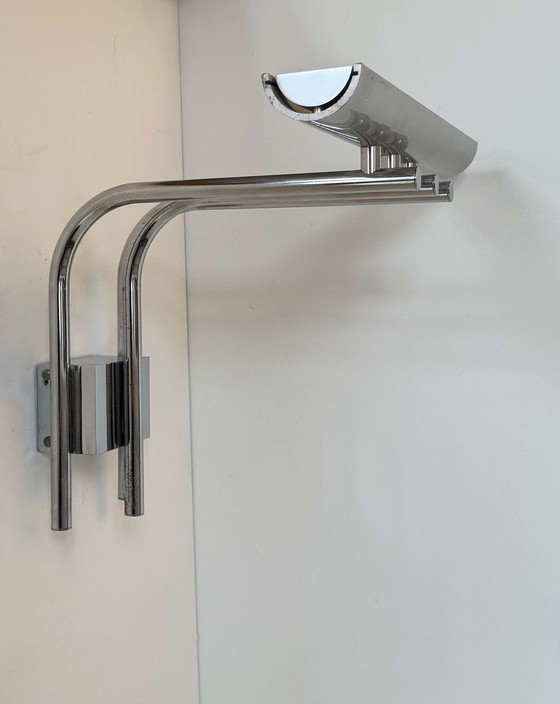 Image 1 of Vintage wandlamp 20581, verchroomd metaal, door Verre Lumière Studio Frankrijk 1978