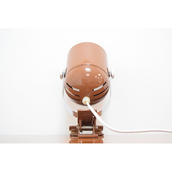 Image 1 of Verstelbare vintage verchroomde tafellamp in gelakt metaal, Tsjechoslowakije 1970