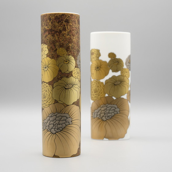 Image 1 of Rosenthal Studio-Linie Alain le Foll Jubileumeditie goud porseleinen vaas Duo MCM