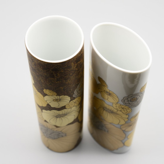 Image 1 of Rosenthal Studio-Linie Alain le Foll Jubileumeditie goud porseleinen vaas Duo MCM