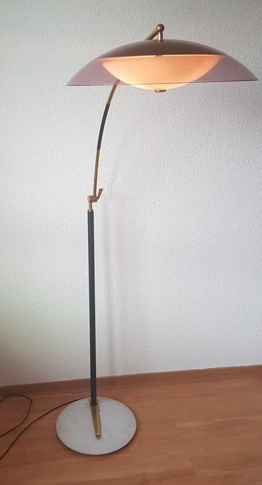 Staande lamp met acrylglazen kap van Stilux Milano, 1960S