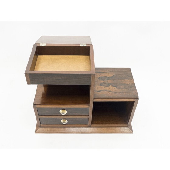 Image 1 of Vintage Art deco modernistische couturekast palissander messing jaren 1940