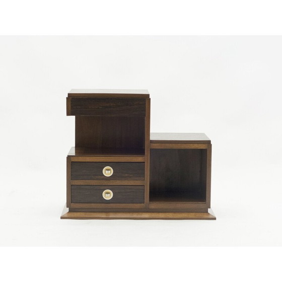 Image 1 of Vintage Art deco modernistische couturekast palissander messing jaren 1940