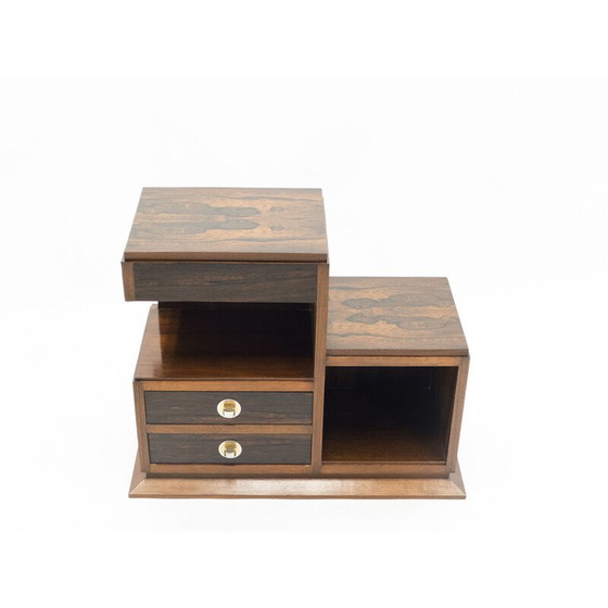 Image 1 of Vintage Art deco modernistische couturekast palissander messing jaren 1940