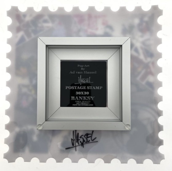 Image 1 of Ad Van Hassel: "Luxury Art Stamp,  Hommage To Banksy (Ii)”.
