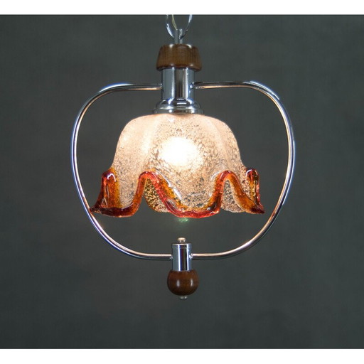 Vintage Murano glazen hanglamp, Italië 1980