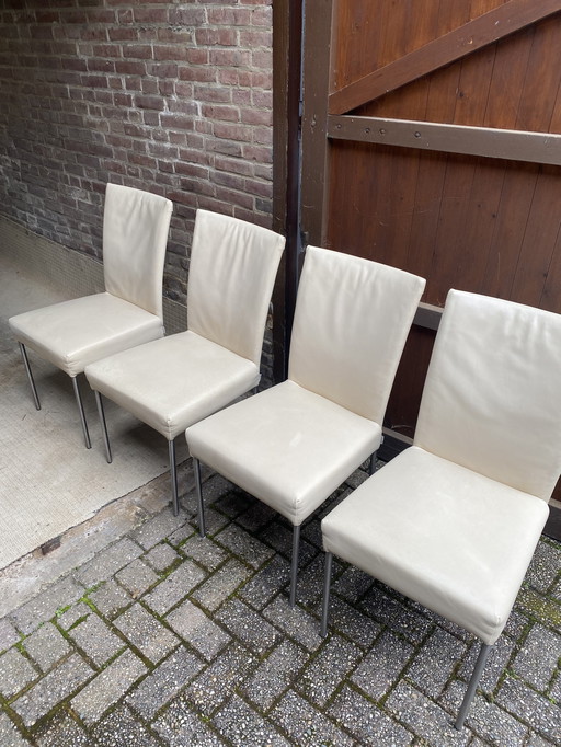 4 X Eetkamerstoelen Bert Plantagie Beige 