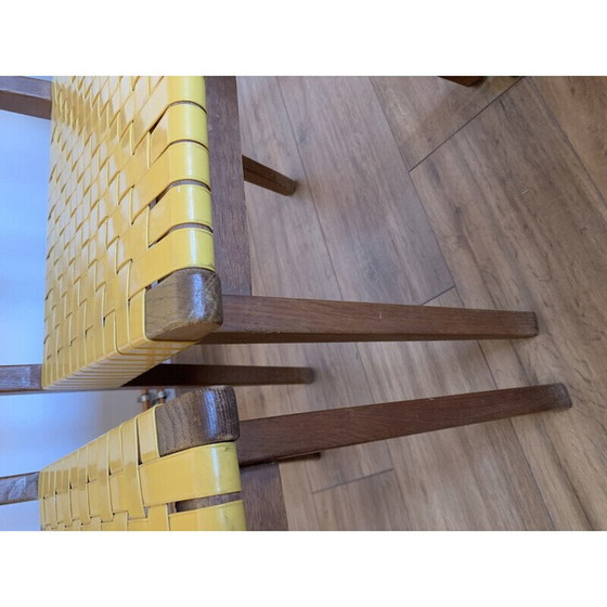 Image 1 of Set van 4 vintage "666 wsp" gebeitste esdoorn stoelen van Jens Risom voor Hans G Knoll, 1950