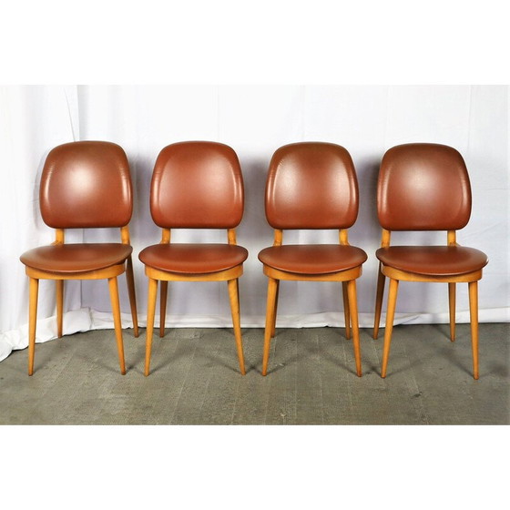 Image 1 of Set van 4 vintage Baumann stoelen model Pegasus, 1960