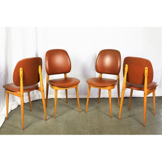 Image 1 of Set van 4 vintage Baumann stoelen model Pegasus, 1960