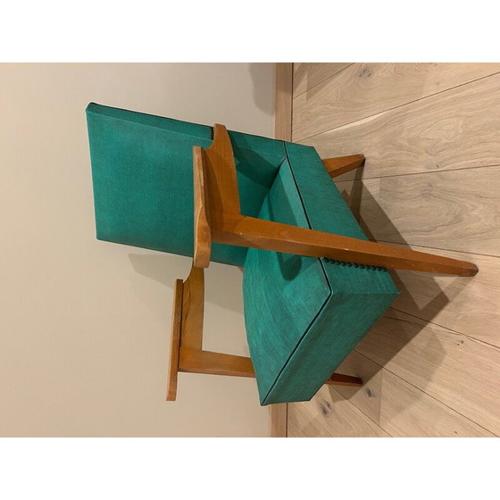 Image 1 of Paar vintage fauteuils in blond eiken, 1950