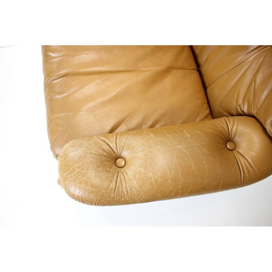 Image 1 of Paar vintage leren fauteuils, Italië 1970