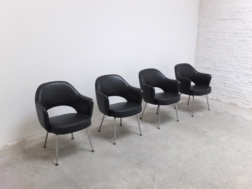 Originele set van 4 'Executive' fauteuils door Eero Saarinen voor Knoll, 1960S