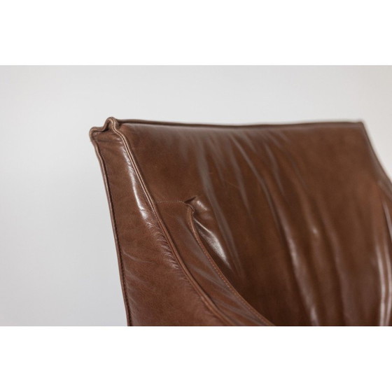 Image 1 of Paar vintage Lintello fauteuils in kamelenleer, Nederland 1970