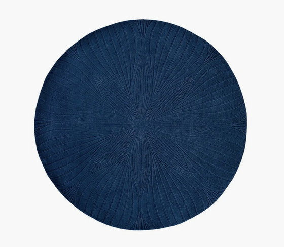 Image 1 of Wollen vloerkleed B&C Wedgwood Folia navy 200 cm rond