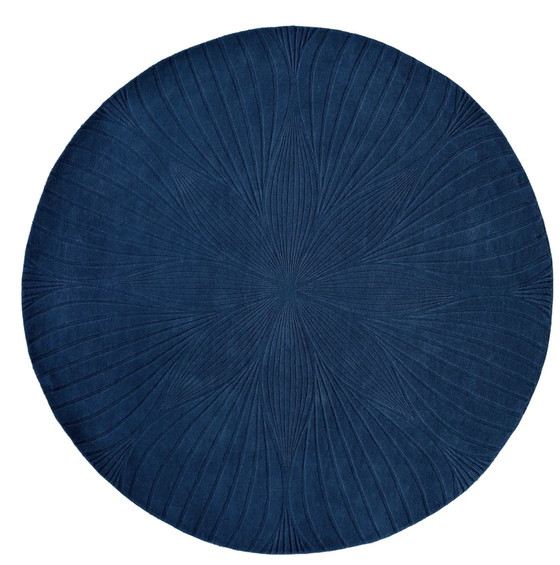 Image 1 of Wollen vloerkleed B&C Wedgwood Folia navy 200 cm rond