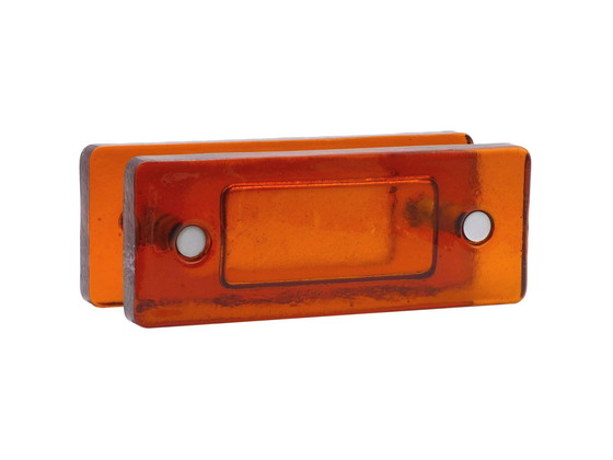 Image 1 of Paar dubbele oranje glazen handgrepen 1970