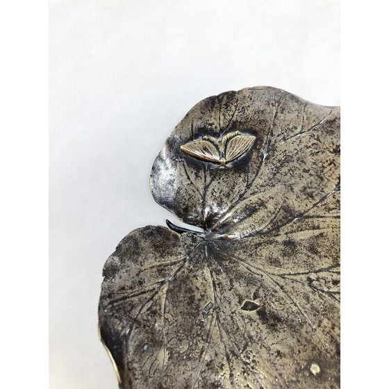 Image 1 of Vintage bronzen bladvormige sculptuur, Japan